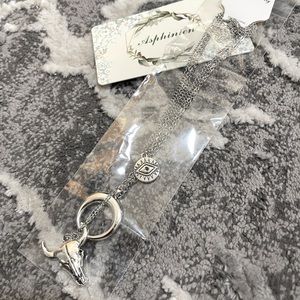 Three charm multi layered Silver necklace